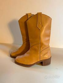 Stivaletti da cowboy unisex in vera pelle