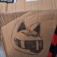 Casco moto con orecchie – NUOVO XL – Nero lucido