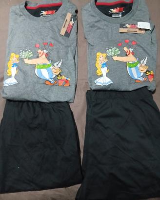 set pz 2 pigiami unisex cotone 1pz tg s + 1pz tg m