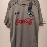 Maglia napoli allenamento 2025 coca cola grigia