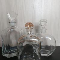 Set 3 bottiglie/decanter in vetro vintage