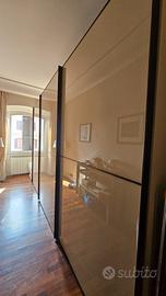 Armadio scorrevole Presotto 3 ante  vetro beige
