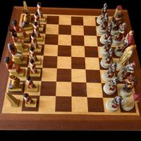 Scacchi  italfama romani Vs egiziani  + scacchiera