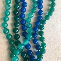 Tre fili agata verde/blu