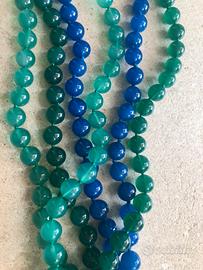 Tre fili agata verde/blu
