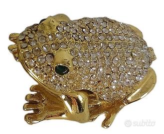 Ranocchio Ottone Strass Rana Vintage Anni 90