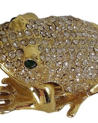 Ranocchio Ottone Strass Rana Vintage Anni 90