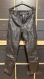 Pantaloni in vera pelle regolabili