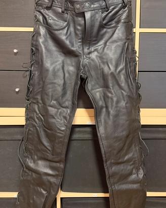 Pantaloni in vera pelle regolabili