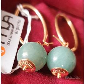 Orecchini Boccadamo argento 925 e agata verde