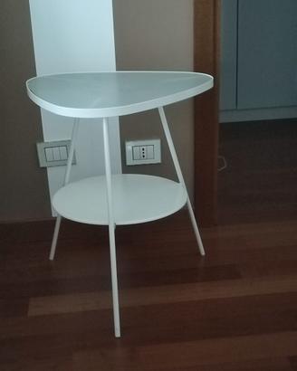 Tavolino/comodino Ikea vetro metallo bianco
