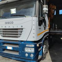 Iveco Stralis 480 4 assi cassone fisso + gru Effer