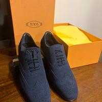 Scarpe tod’s stringate scamosciate blu
