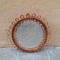 Specchio in rattan in stile Albini, anni '60