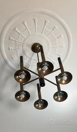 Raro  lampadario anni 60  in ottone_Reggiani