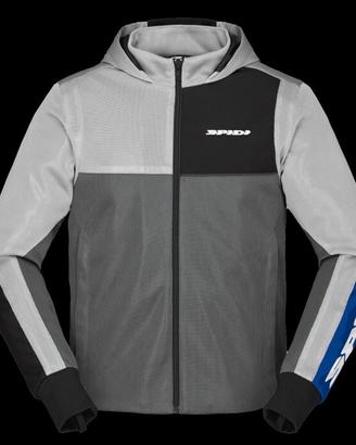 GIACCA SPIDI HOODIE NET ESTIVA GRIGIO/BLU