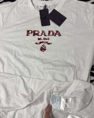 T shirt prada XS oversize bianca