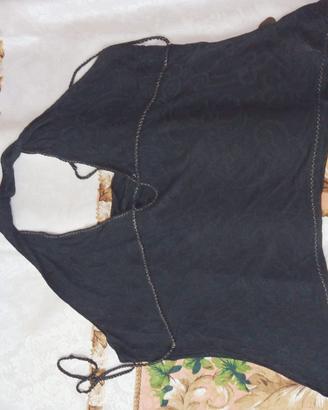 top roberto cavalli class nero oro viscosa 48