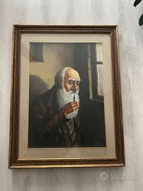 Quadro antico Uomo con pipa