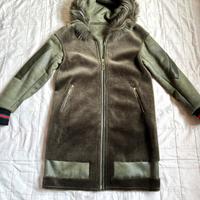 Cappotto lungo verde agnello e castoro| tg M