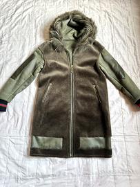 Cappotto lungo verde agnello e castoro| tg M