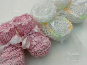 Scarpine neonato portafortuna fatte a mano nuove