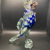 Scultura pappagallo in vetro di Murano Vintage