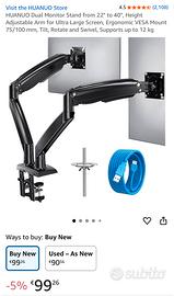 Braccio Aggiustabile doppio / Dual Monitor Stand