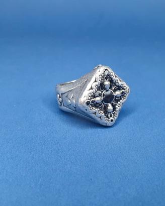 ANELLO VINTAGE "PIETRO FERRANTE" SMALTO NERO