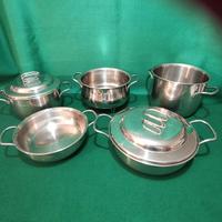 batteria da cucina in acciaio inox 18/10