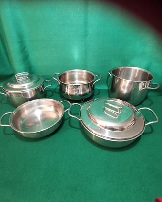 batteria da cucina in acciaio inox 18/10