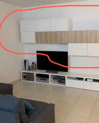 Pensili Ikea moderni bianco/effetto legno