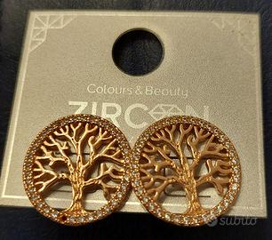 orecchini albero della vita metallo/zircone