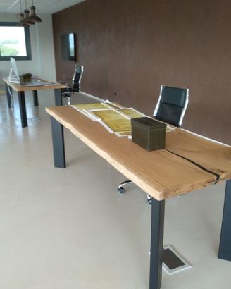 tavolo in rovere massello pezzo unico gambe ferro