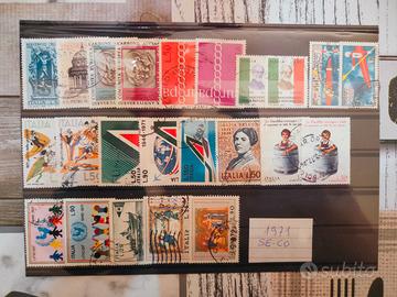 1971 annata completa francobolli italiani usati