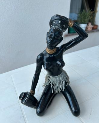 Statuetta Etnica Decorativa Donna Africana h 20 cm