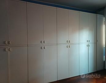 Guardaroba legno bianco 4 moduli da 1 m