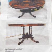  Tavolo a vela di epoca vittoriana ovale 