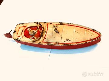 Giocattolo motoscafo latta anni ’30 e ’50