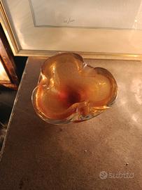 Svuotatasche Seguso Murano Fogliaoro24k 