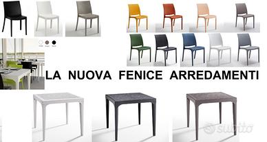 Set contract tavolo 80x80 + 4 sedie polipropilene