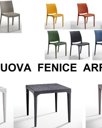 Set contract tavolo 80x80 + 4 sedie polipropilene