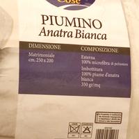 Piumino anatra bianca matrimoniale cm. 250 x 200