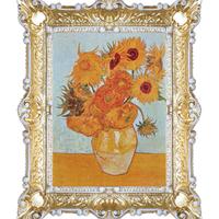 STAMPA GIRASOLI DI VAN GOGH CORNICE BAROCCA 55X45