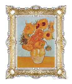 STAMPA GIRASOLI DI VAN GOGH CORNICE BAROCCA 55X45