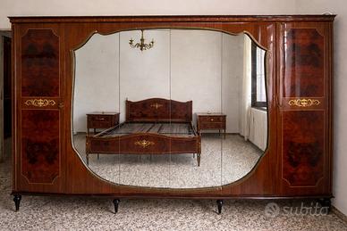 Elegante camera da letto vintage in radica