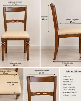 4 sedie legno massiccio tinta noce