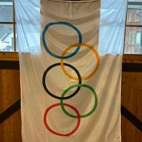 Bandiera olimpica e foto olimpiadi 56 Cortina