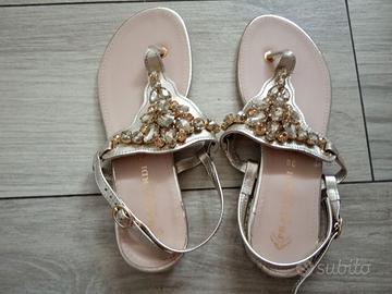 Sandali infradito gioiello oro Prativerdi n. 38