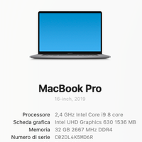 Mac book Pro 16" i9